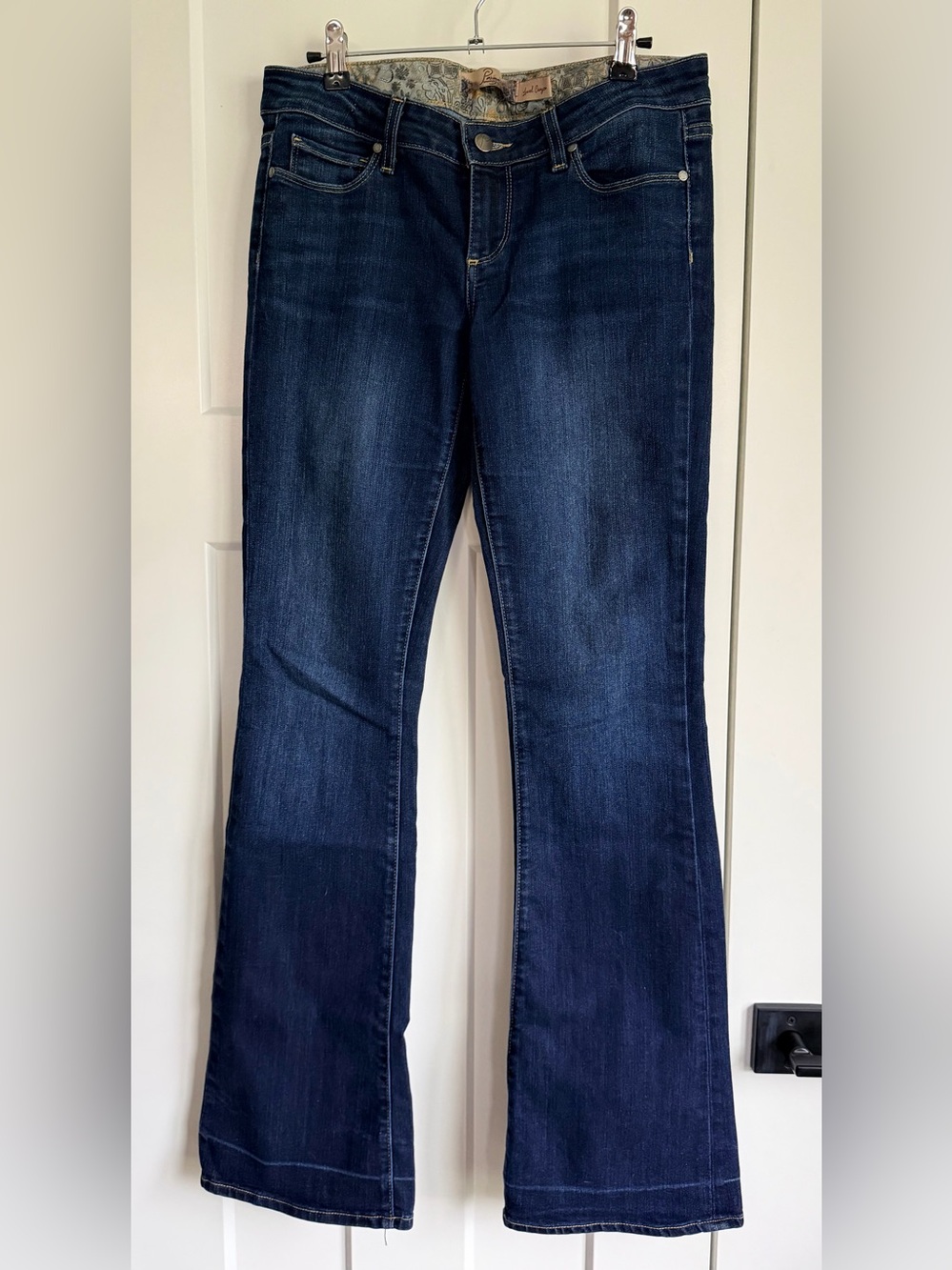 PAIGE Dark Blue Laurel Canyon Flare Jeans